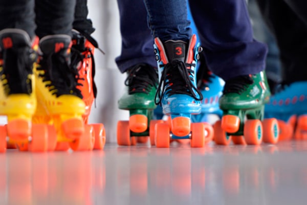 close up image of rollerskating at the LeFrak Center at Lakeside
